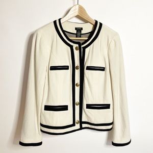 J.CREW // ivory cream and black wool jacket 6